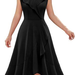 Women's Cocktail Dresses Formal Wedding Guest 2025 Tea Party A Line Ruffle Hi Lo